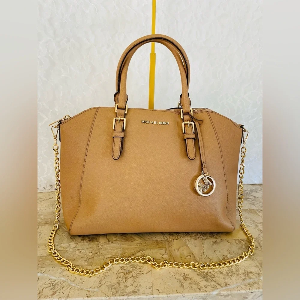 MICHAEL KORS satchel color crossgrain leather crossgrain satchel shoulder bag